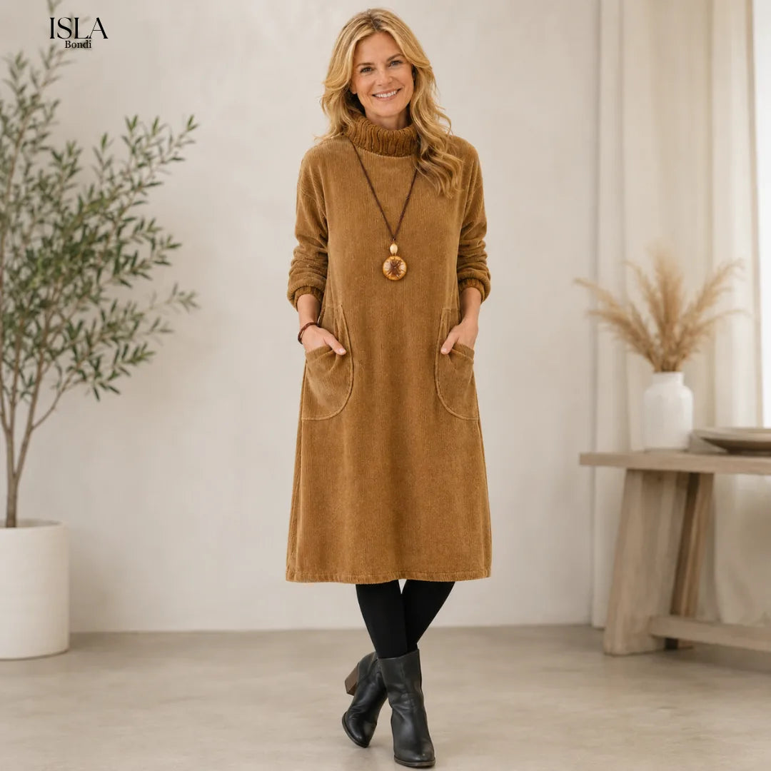 Evelyn Turtleneck Midi Sweater Dress