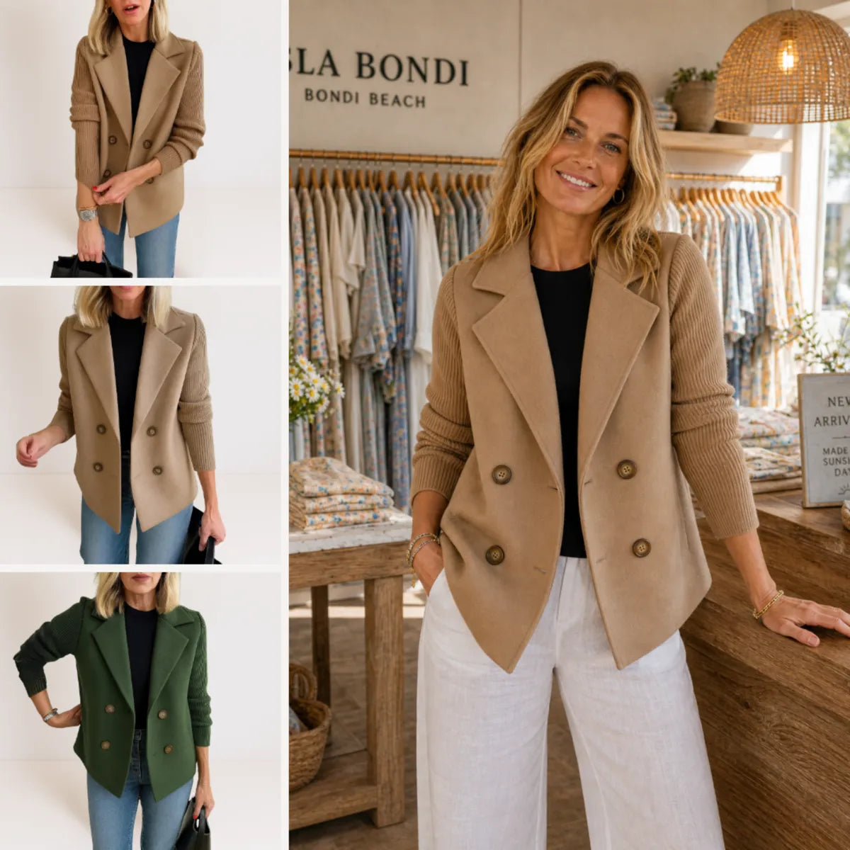 Celeste™ Knit Sleeve Blazer | Effortless Elegance & Everyday Sophistication