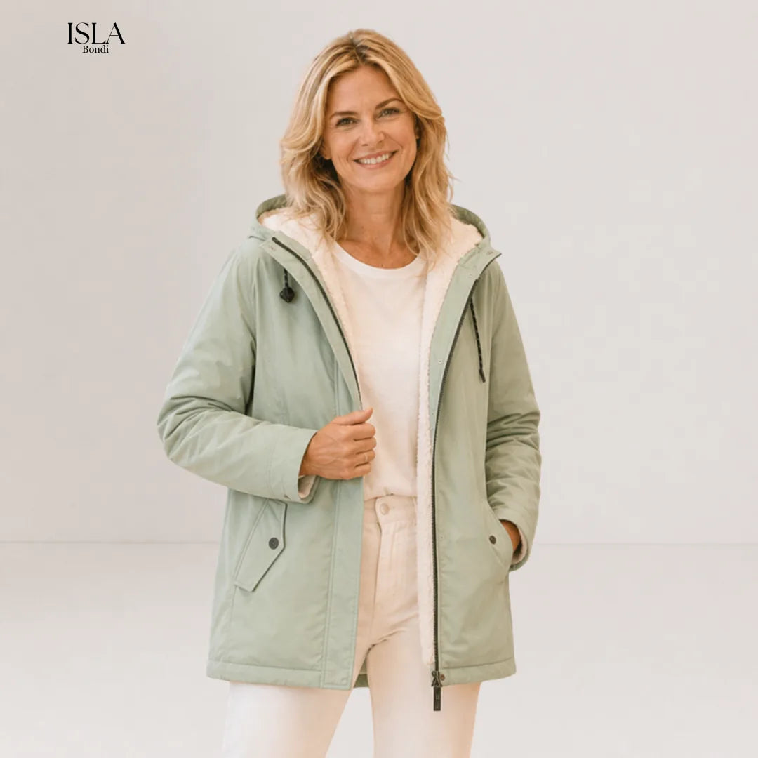 AMINA™ | Thick Winter Coat with Hood and Quilted Lining for Winter Warmth