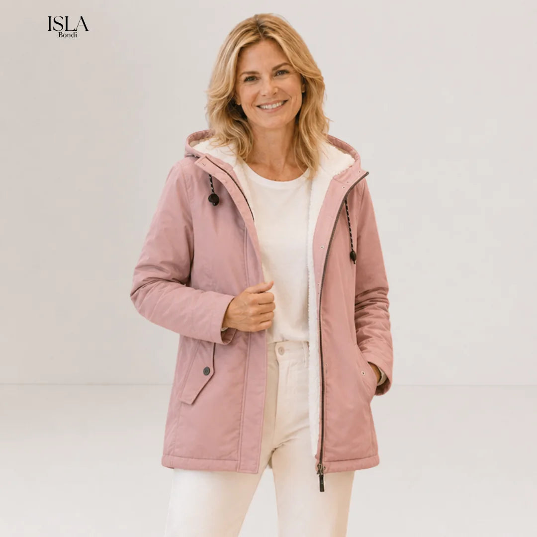 AMINA™ | Thick Winter Coat with Hood and Quilted Lining for Winter Warmth