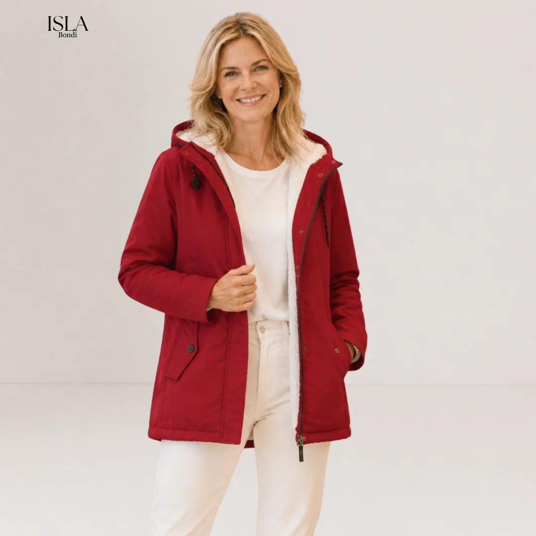 AMINA™ | Thick Winter Coat with Hood and Quilted Lining for Winter Warmth