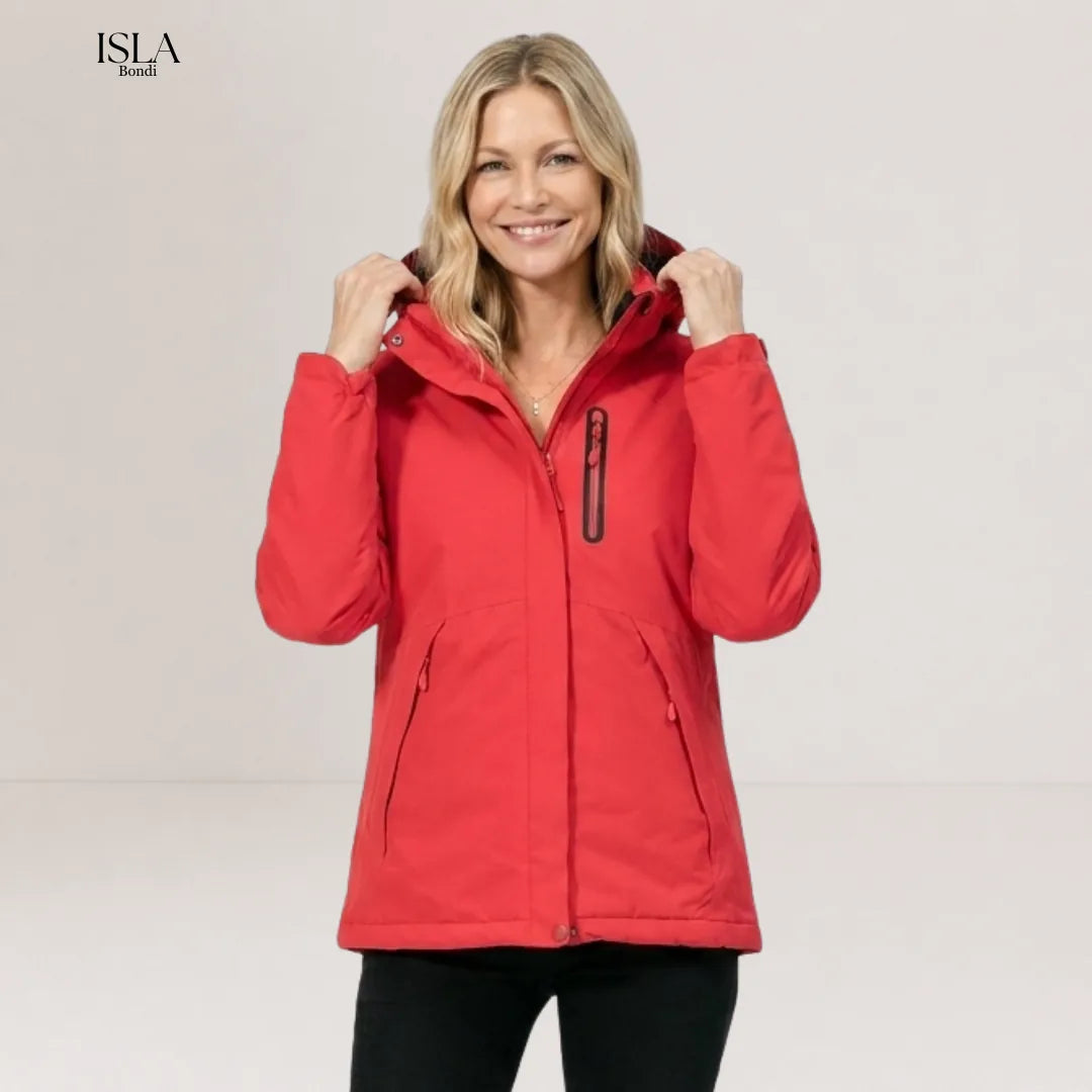 Women's Heated Jacket Hooded USB Zip Up | Pockets