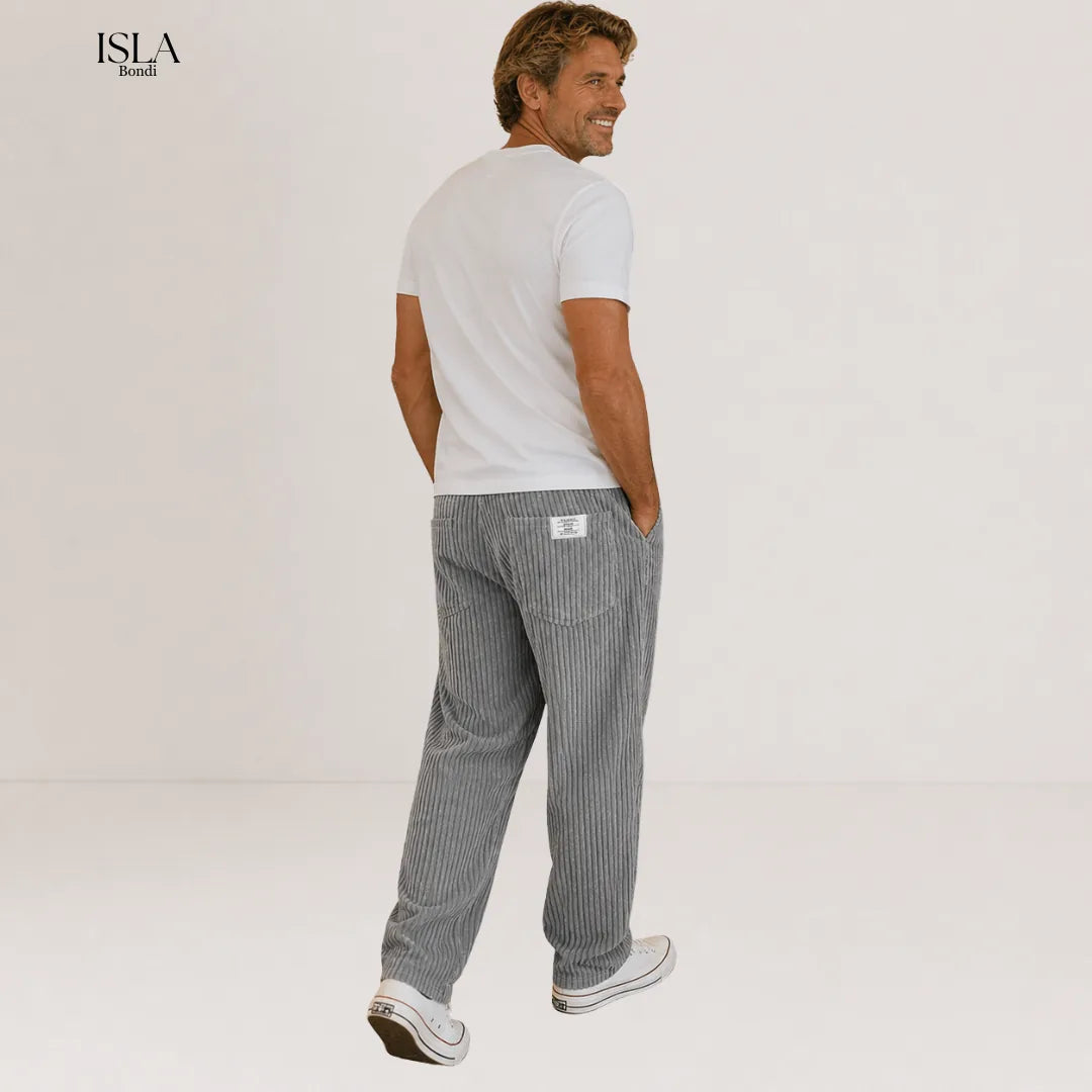 Men's Corduroy Pants with Elastic Waistband