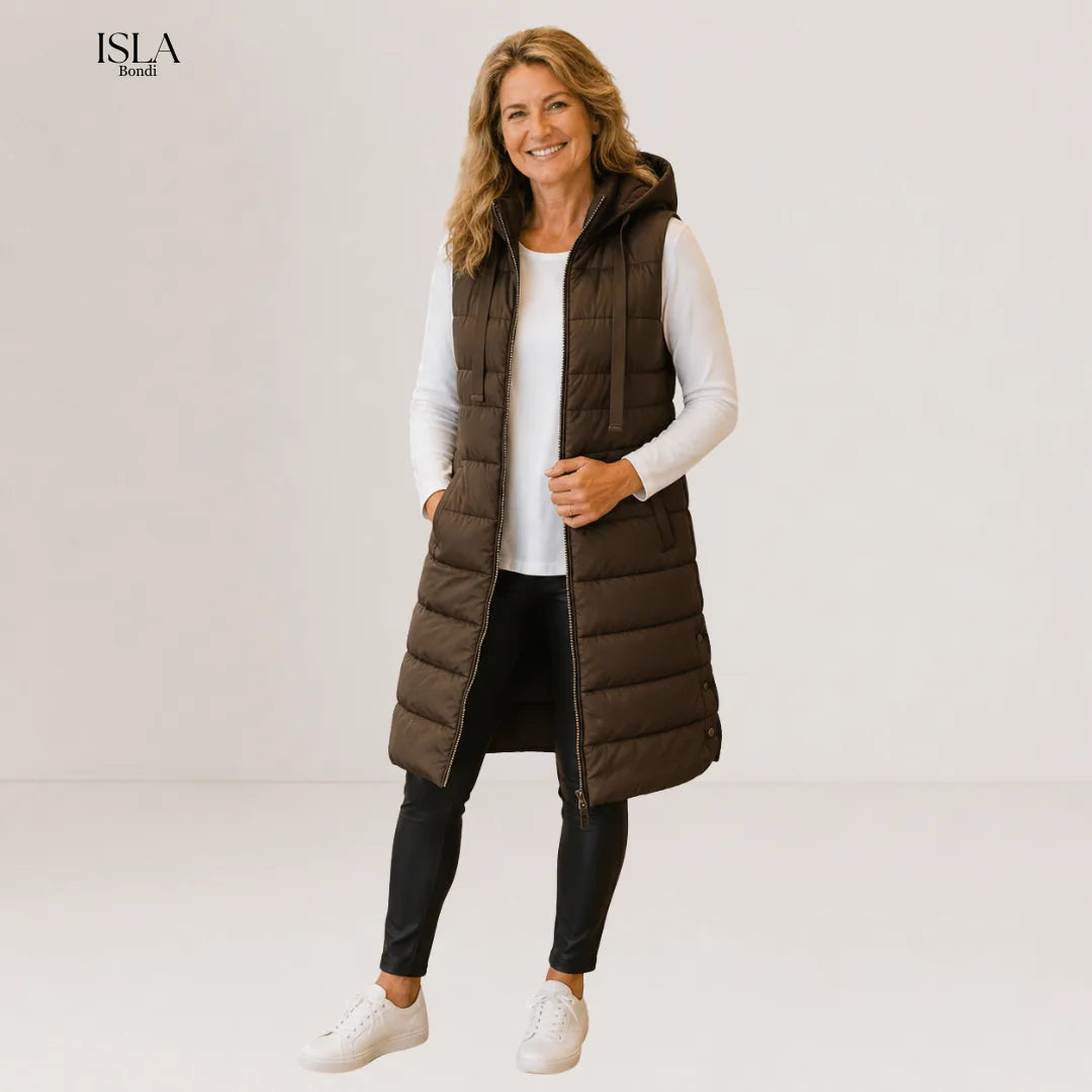 RAIN™ - Casual Sleeveless Hood Long Puffer Vest