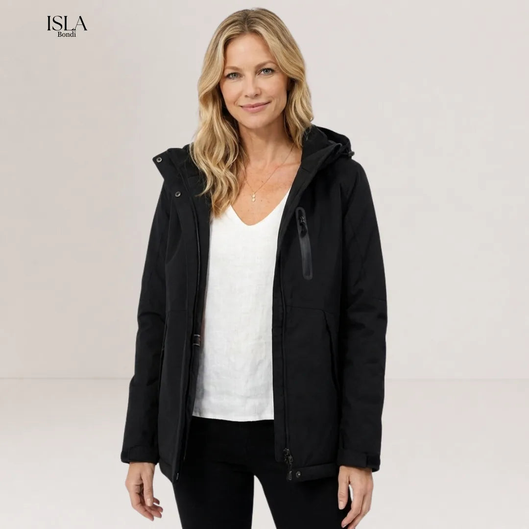 Women's Heated Jacket Hooded USB Zip Up | Pockets