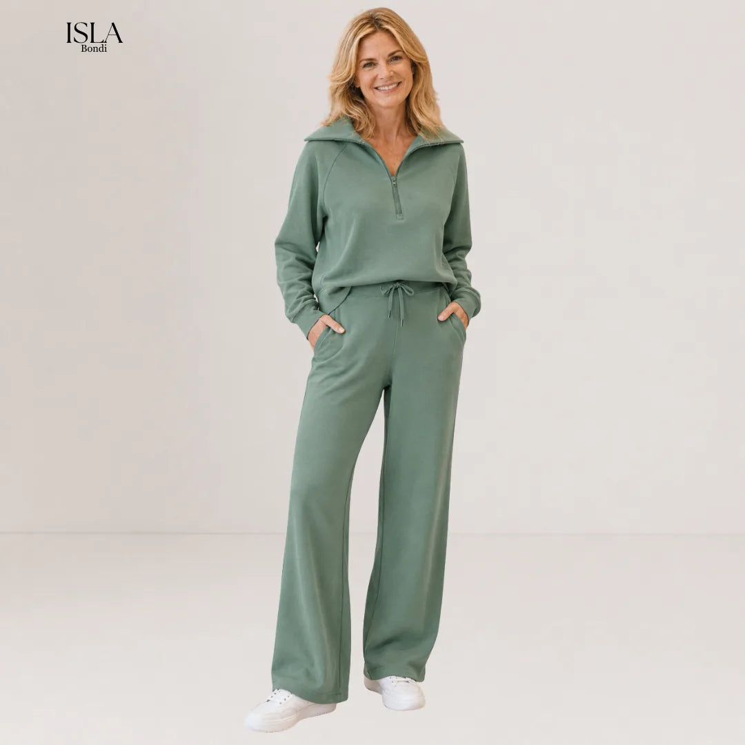 RANDI™ – Cozy Zip-Up Wide Leg Sweatsuit Set