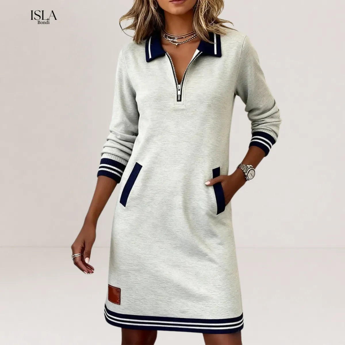 Saylor™ Zip Collar Sweatshirt Dress