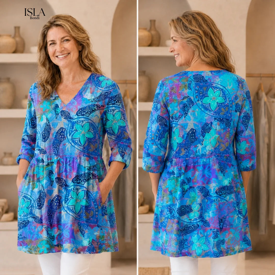 April | Long Blouse with V-Neck