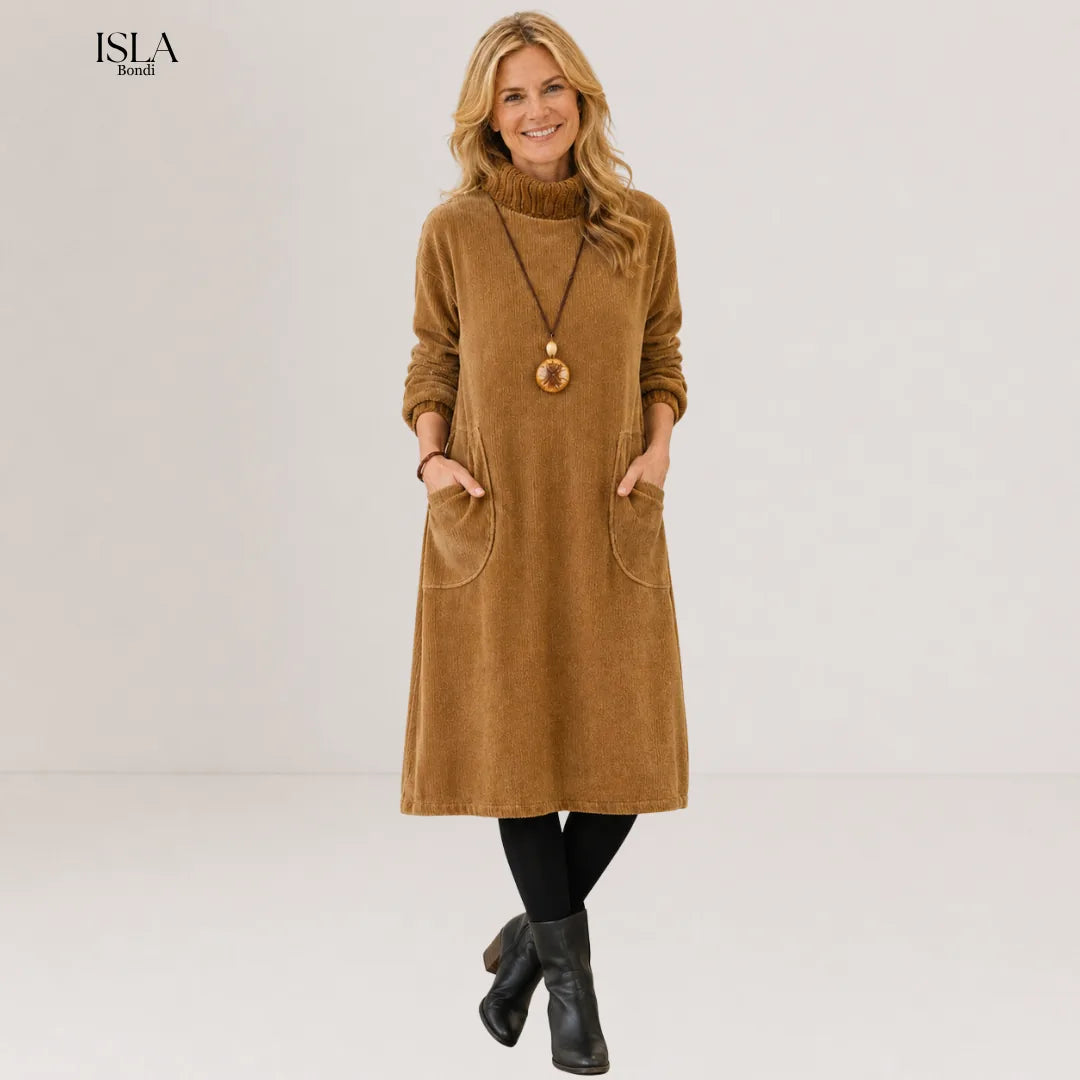 Evelyn Turtleneck Midi Sweater Dress