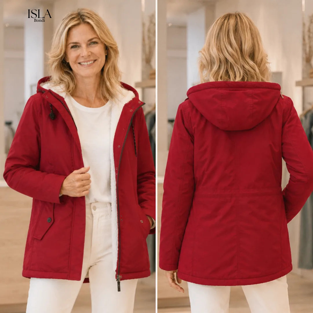 AMINA™ | Thick Winter Coat with Hood and Quilted Lining for Winter Warmth