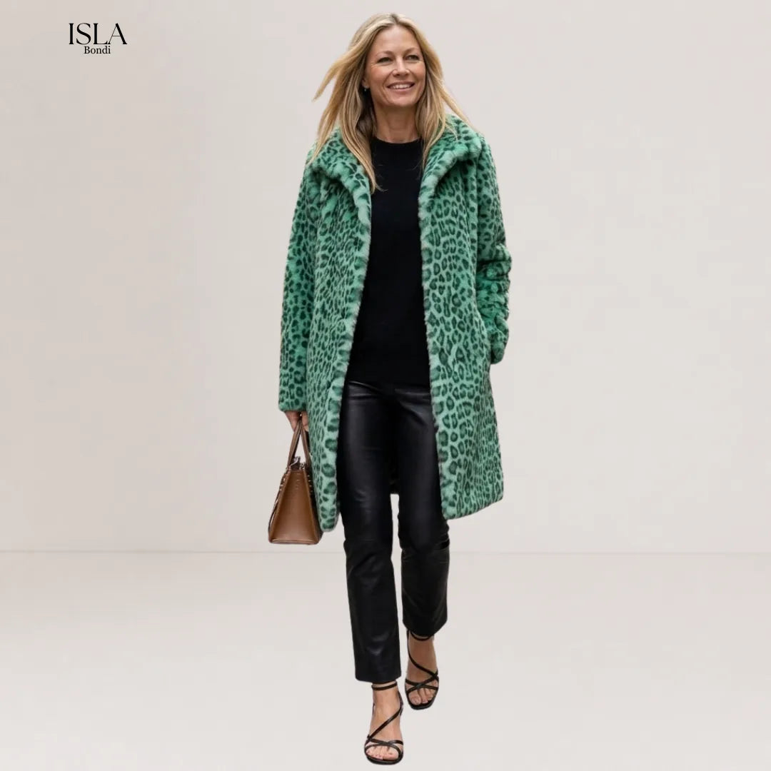 Women's Leopard Print Mid-Length Jacket