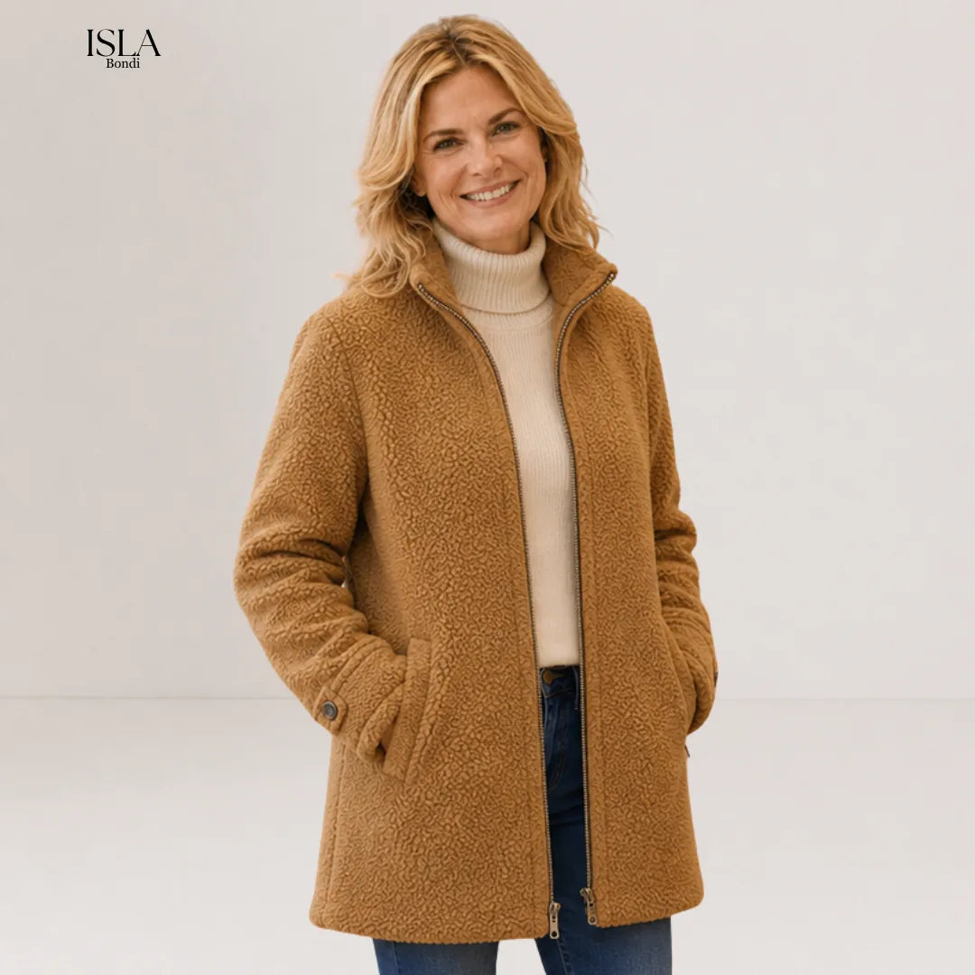Chanelle | Full-Zip Lambswool-Feel Stand Collar Jacket