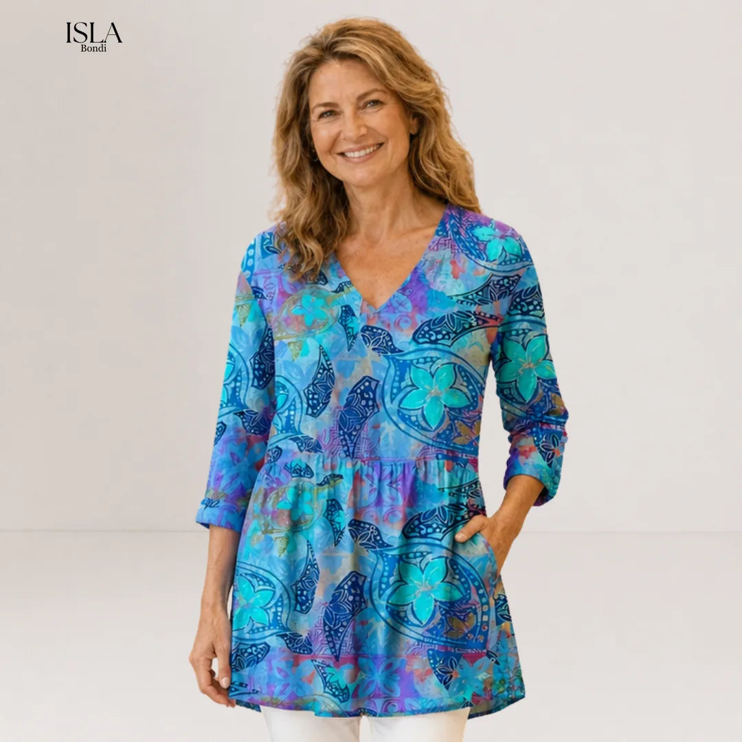 April | Long Blouse with V-Neck