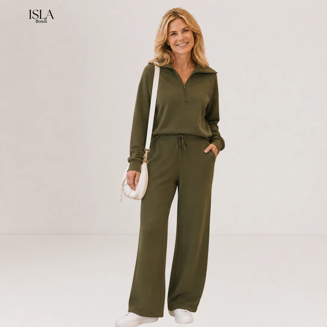 RANDI™ – Cozy Zip-Up Wide Leg Sweatsuit Set