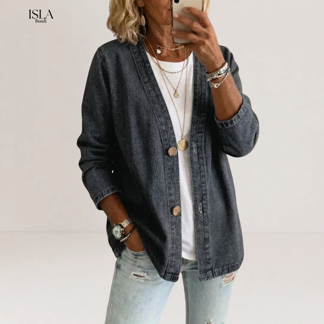 Daria - Denim Button Coat