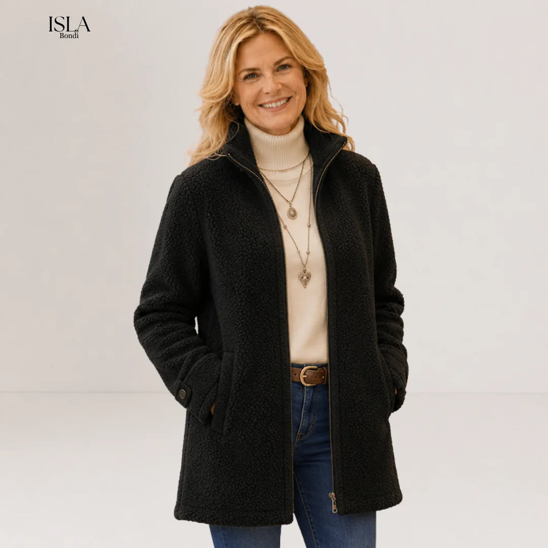 Chanelle | Full-Zip Lambswool-Feel Stand Collar Jacket