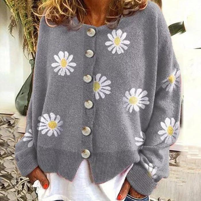 Angel™ Cute Cardigan With Daisies
