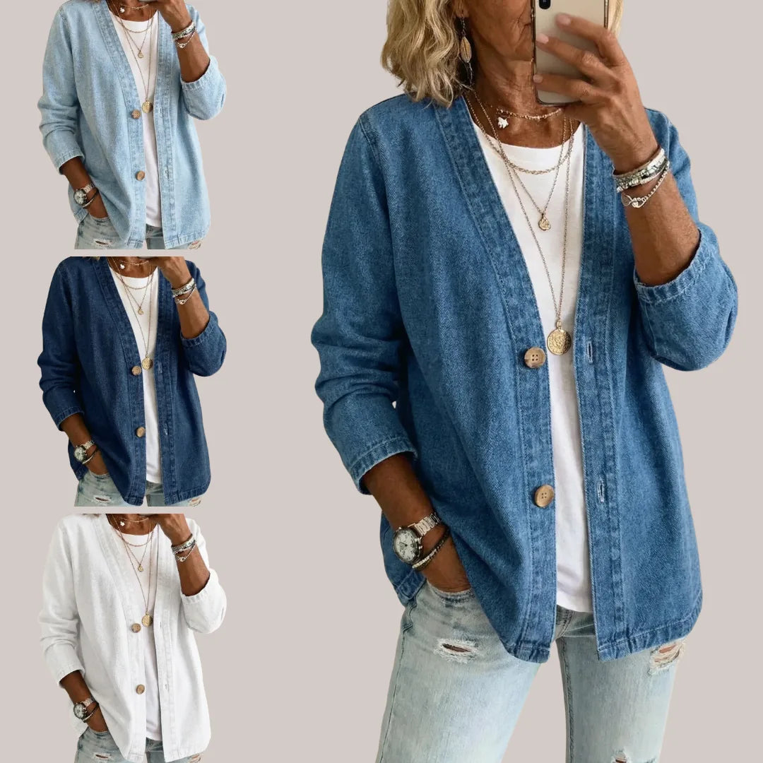 Daria - Denim Button Coat
