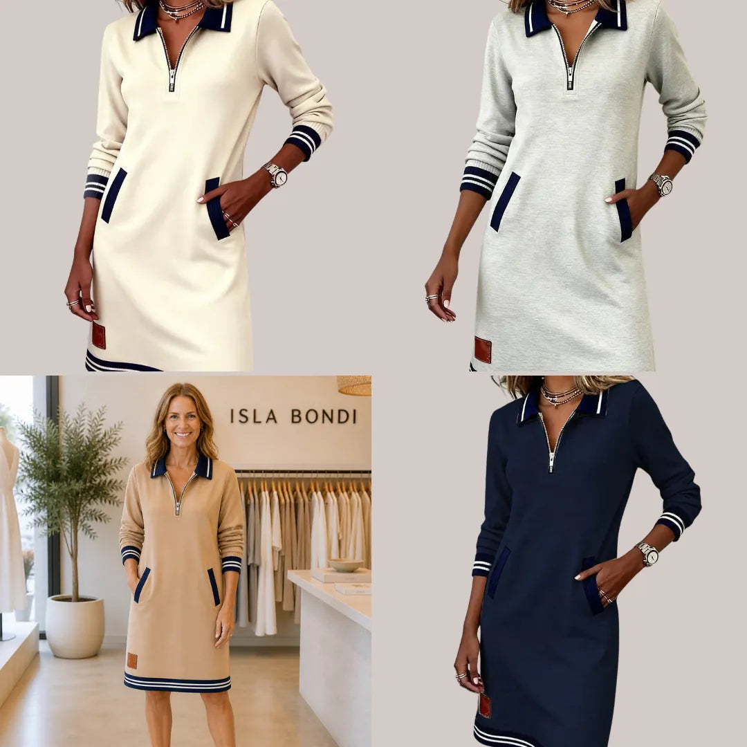 Saylor™ Zip Collar Sweatshirt Dress