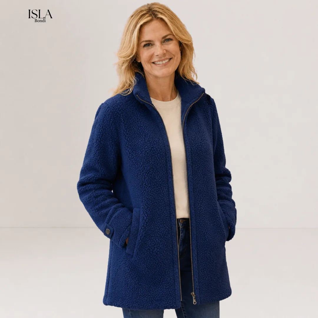 Chanelle | Full-Zip Lambswool-Feel Stand Collar Jacket