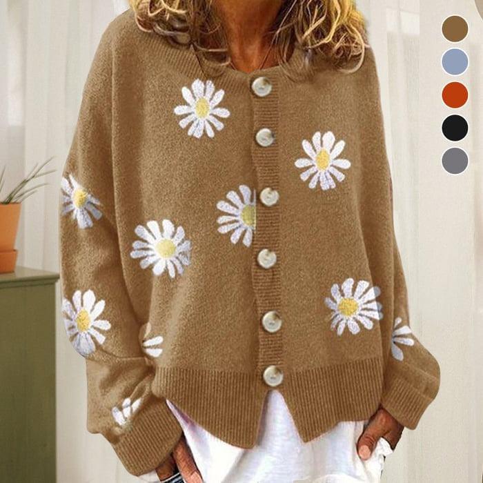 Angel™ Cute Cardigan With Daisies