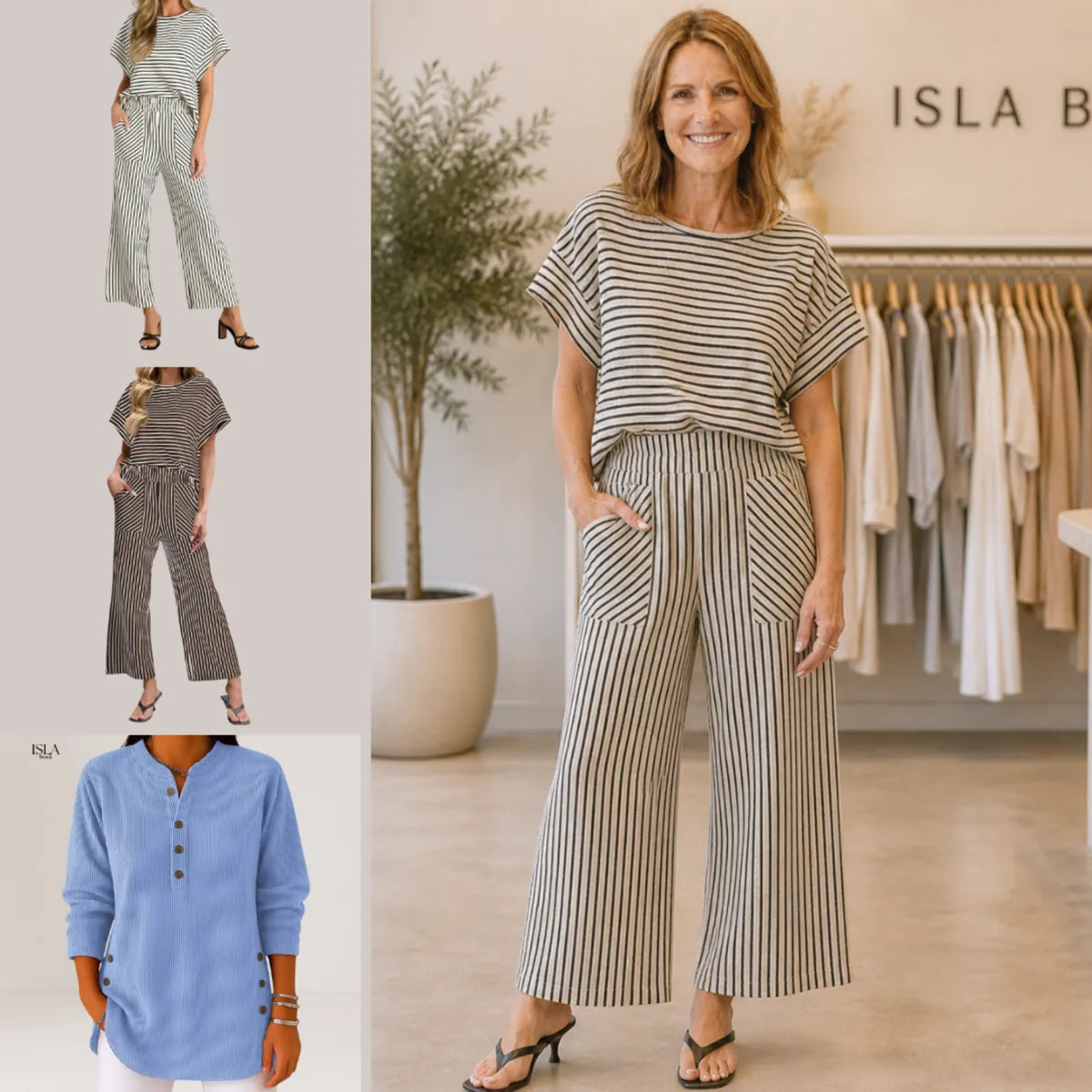 JOSLYN™ – Striped Relaxed Lounge Two-Piece Set