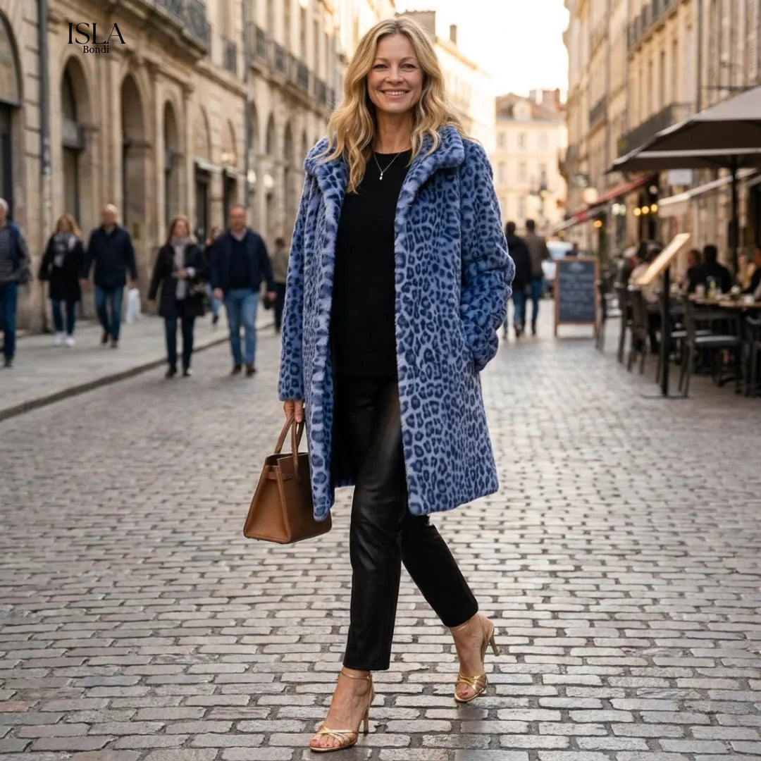 Women's Leopard Print Mid-Length Jacket