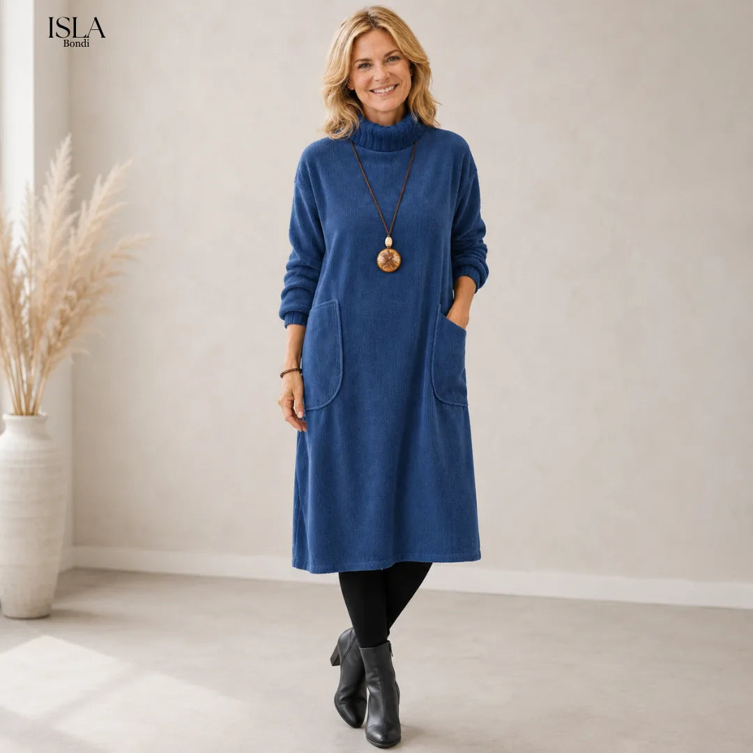 Evelyn Turtleneck Midi Sweater Dress