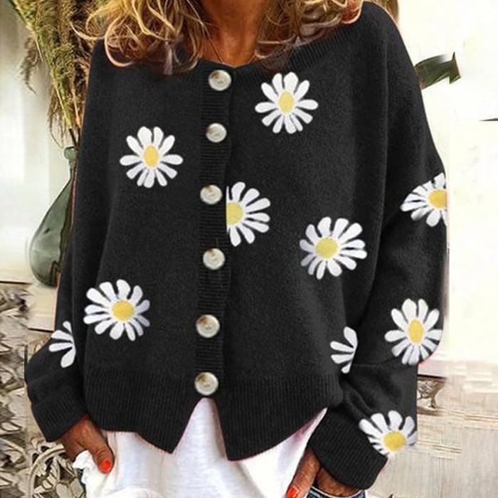 Angel™ Cute Cardigan With Daisies