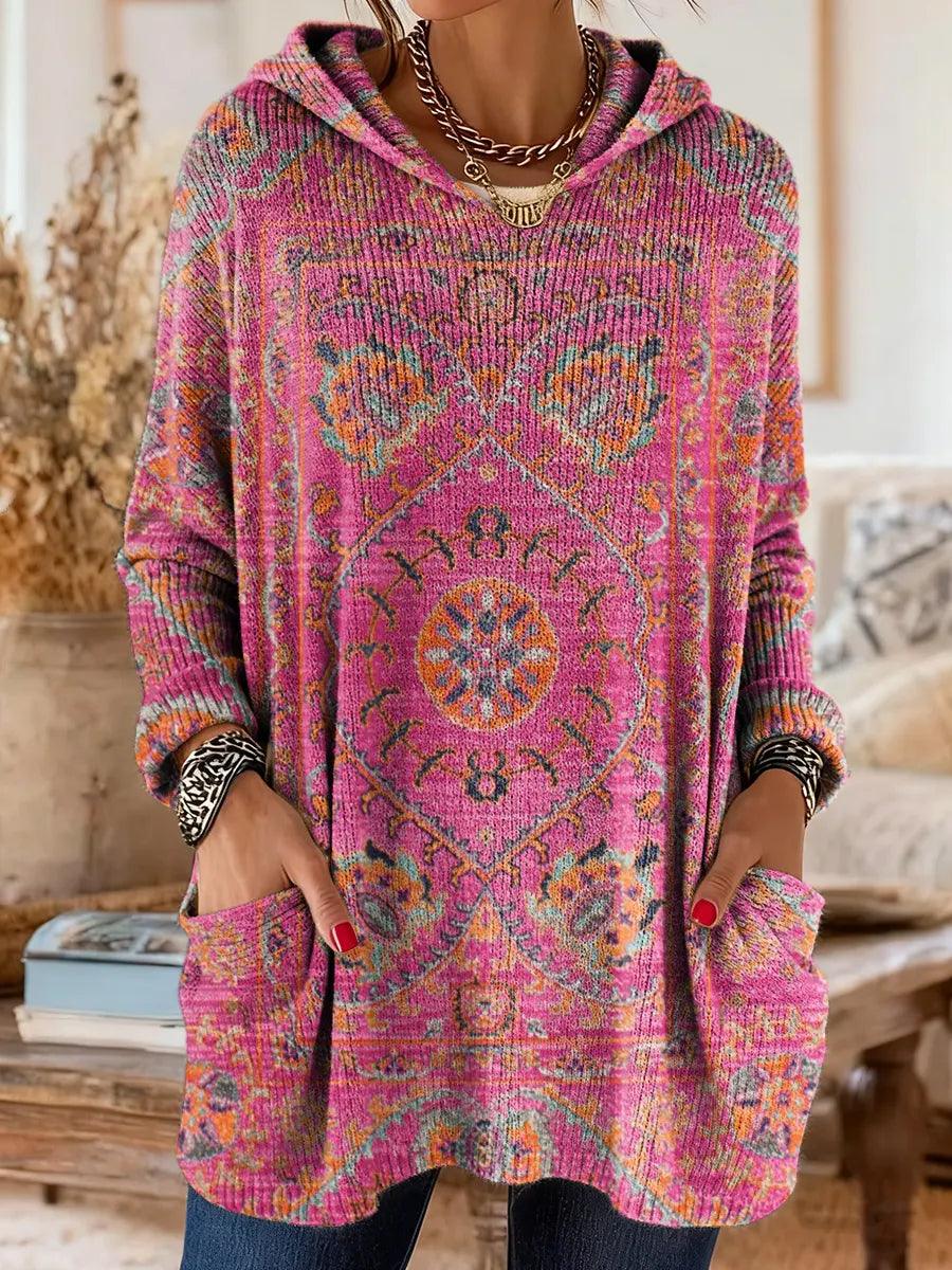 Alice™ Retro Ethnic Print Hooded Tunic