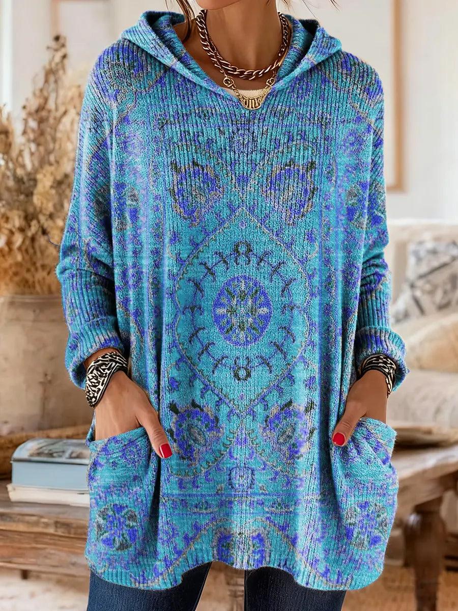 Alice™ Retro Ethnic Print Hooded Tunic