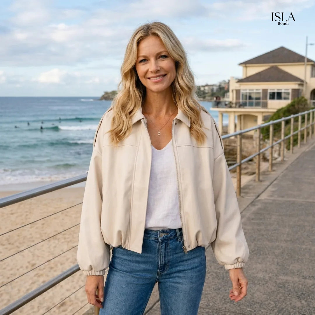 Lara Suede Bomber Jacket