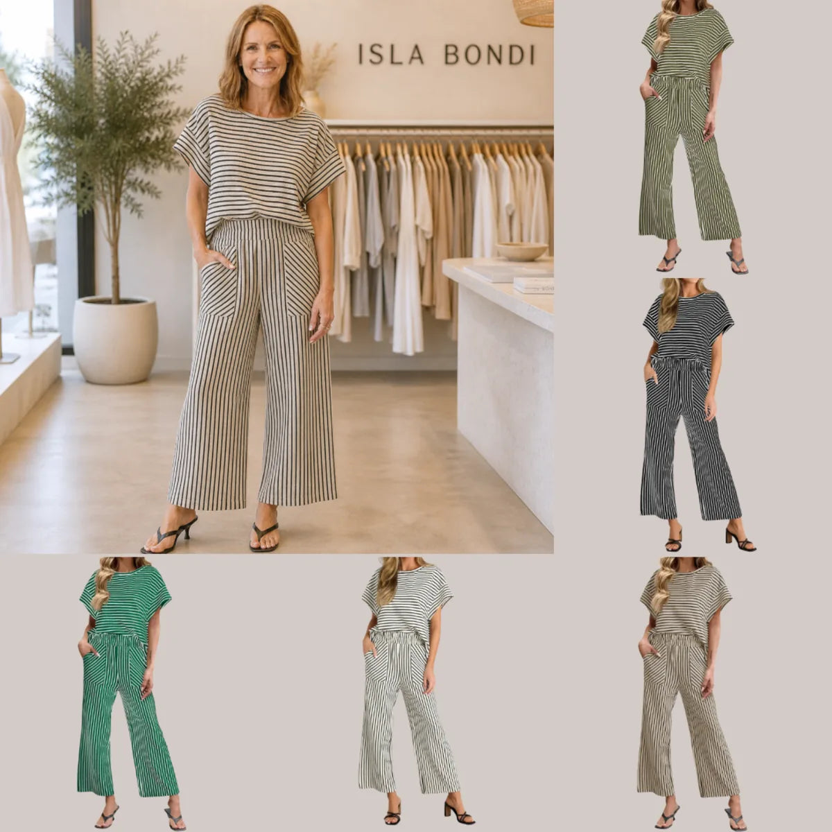 JOSLYN™ – Striped Relaxed Lounge Two-Piece Set