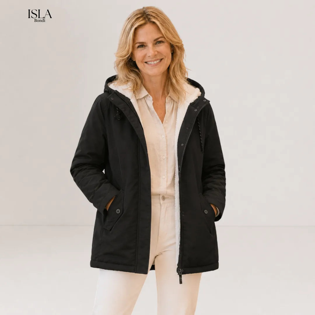 AMINA™ | Thick Winter Coat with Hood and Quilted Lining for Winter Warmth