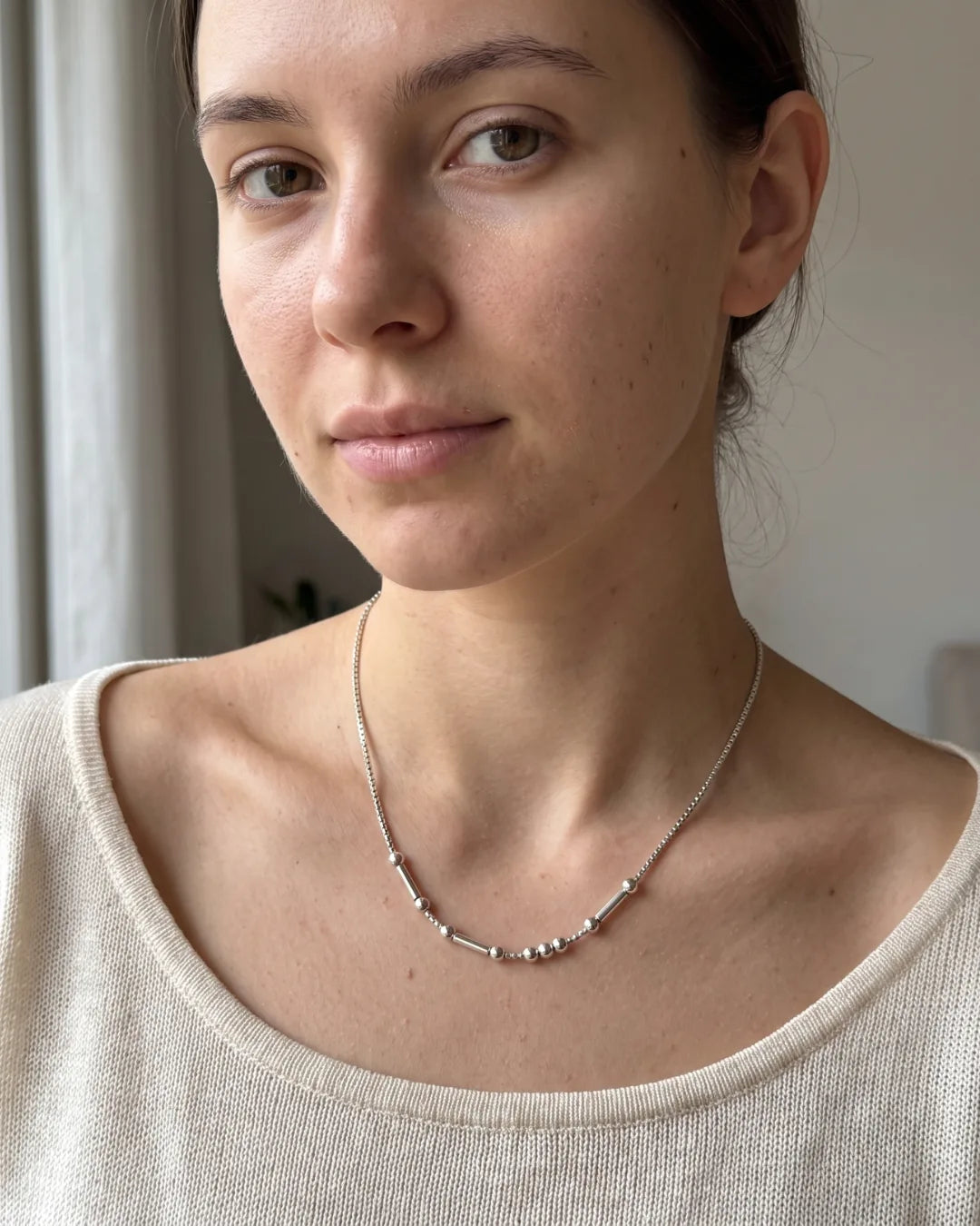Rosalind Morse Code Necklace Signature