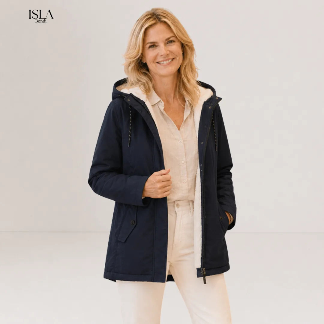 AMINA™ | Thick Winter Coat with Hood and Quilted Lining for Winter Warmth