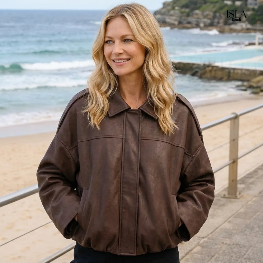 Lara Suede Bomber Jacket