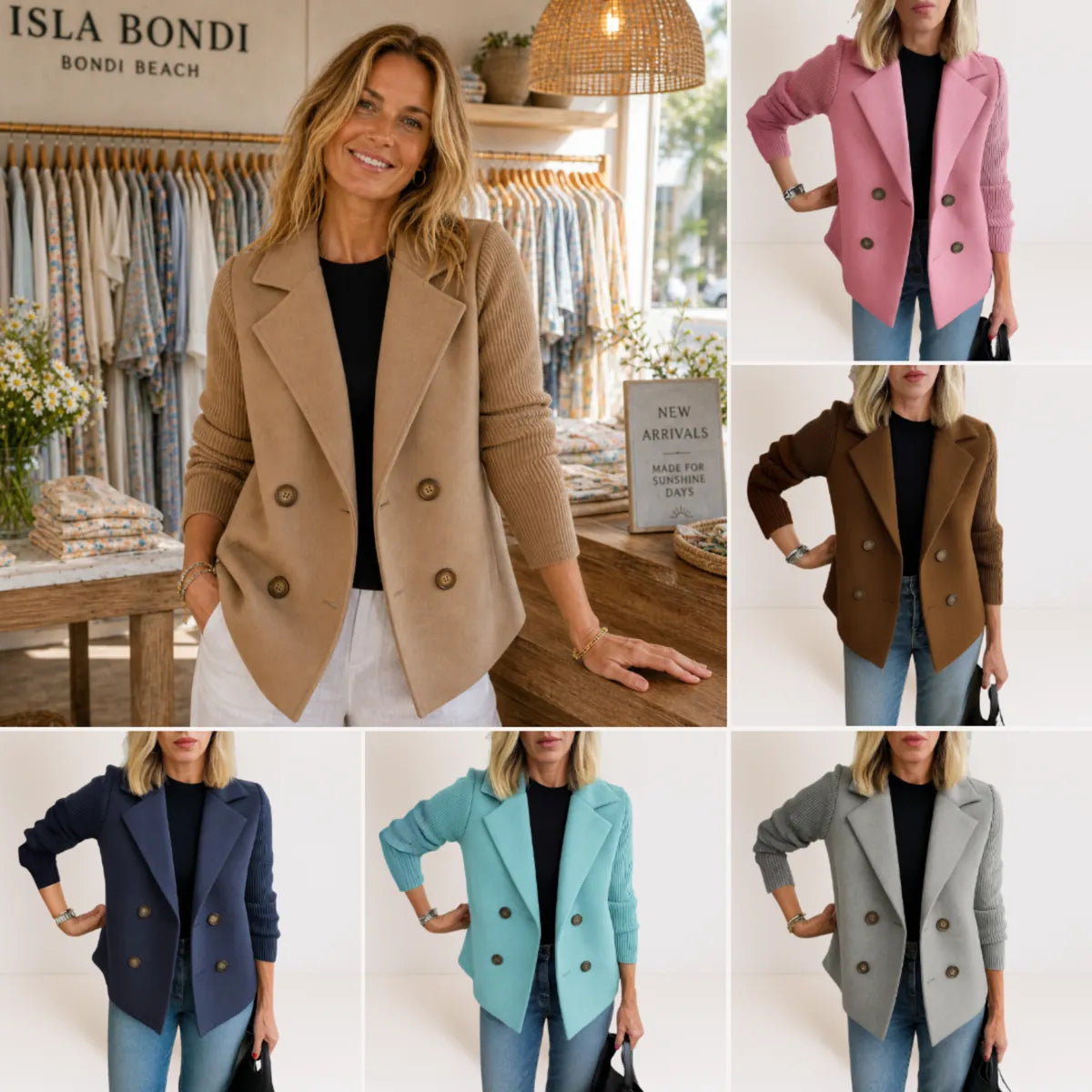 Celeste™ Knit Sleeve Blazer | Effortless Elegance & Everyday Sophistication