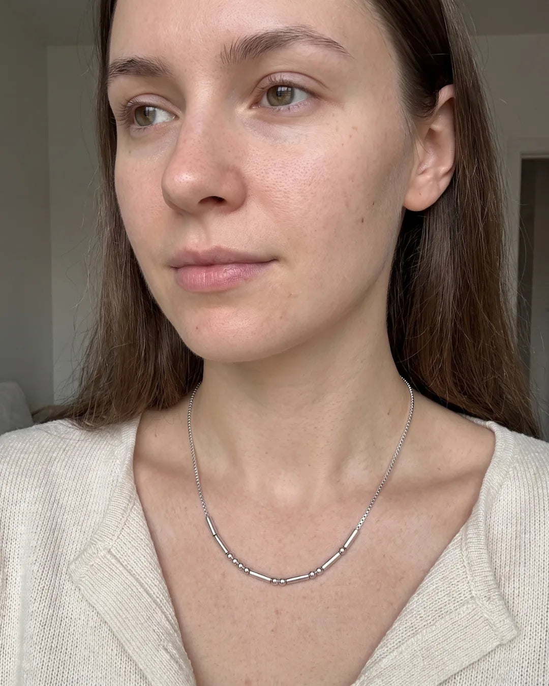 Rosalind Morse Code Necklace Signature