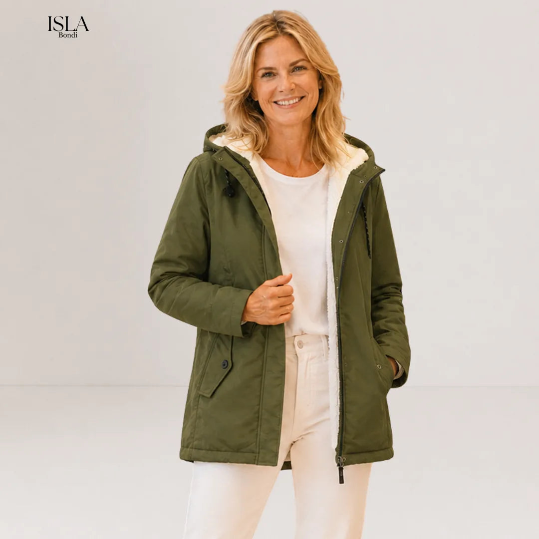 AMINA™ | Thick Winter Coat with Hood and Quilted Lining for Winter Warmth