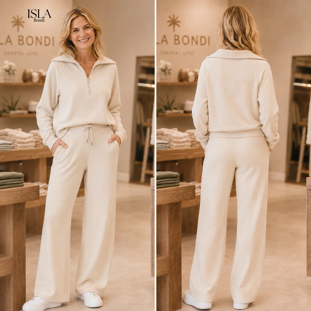 RANDI™ – Cozy Zip-Up Wide Leg Sweatsuit Set
