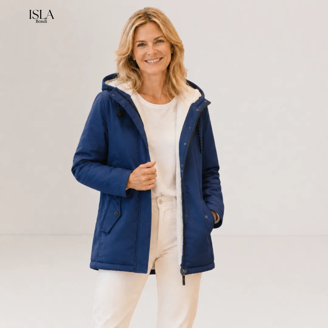 AMINA™ | Thick Winter Coat with Hood and Quilted Lining for Winter Warmth
