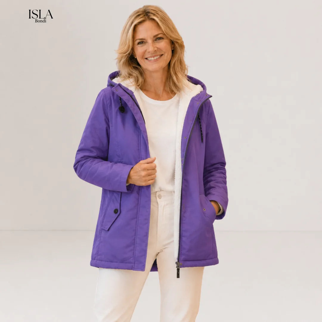 AMINA™ | Thick Winter Coat with Hood and Quilted Lining for Winter Warmth