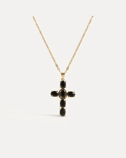 Esme Noir Cross Necklace Eternal