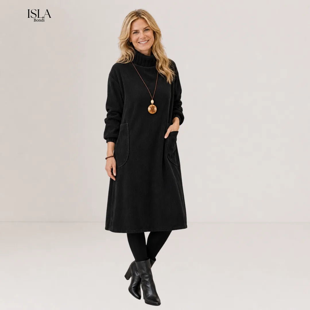 Evelyn Turtleneck Midi Sweater Dress
