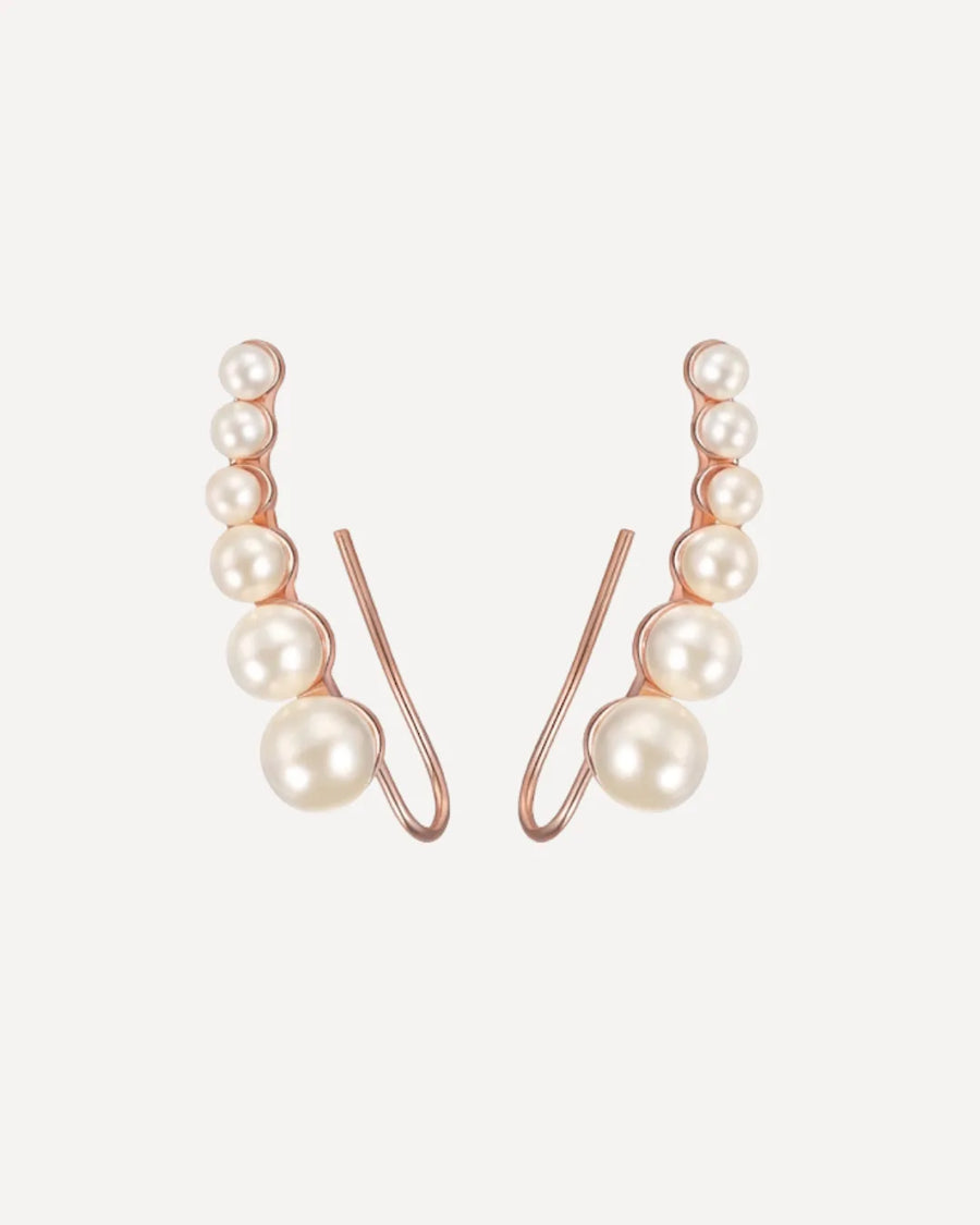 Isadora Pearl Ear Climber Earrings Elegant