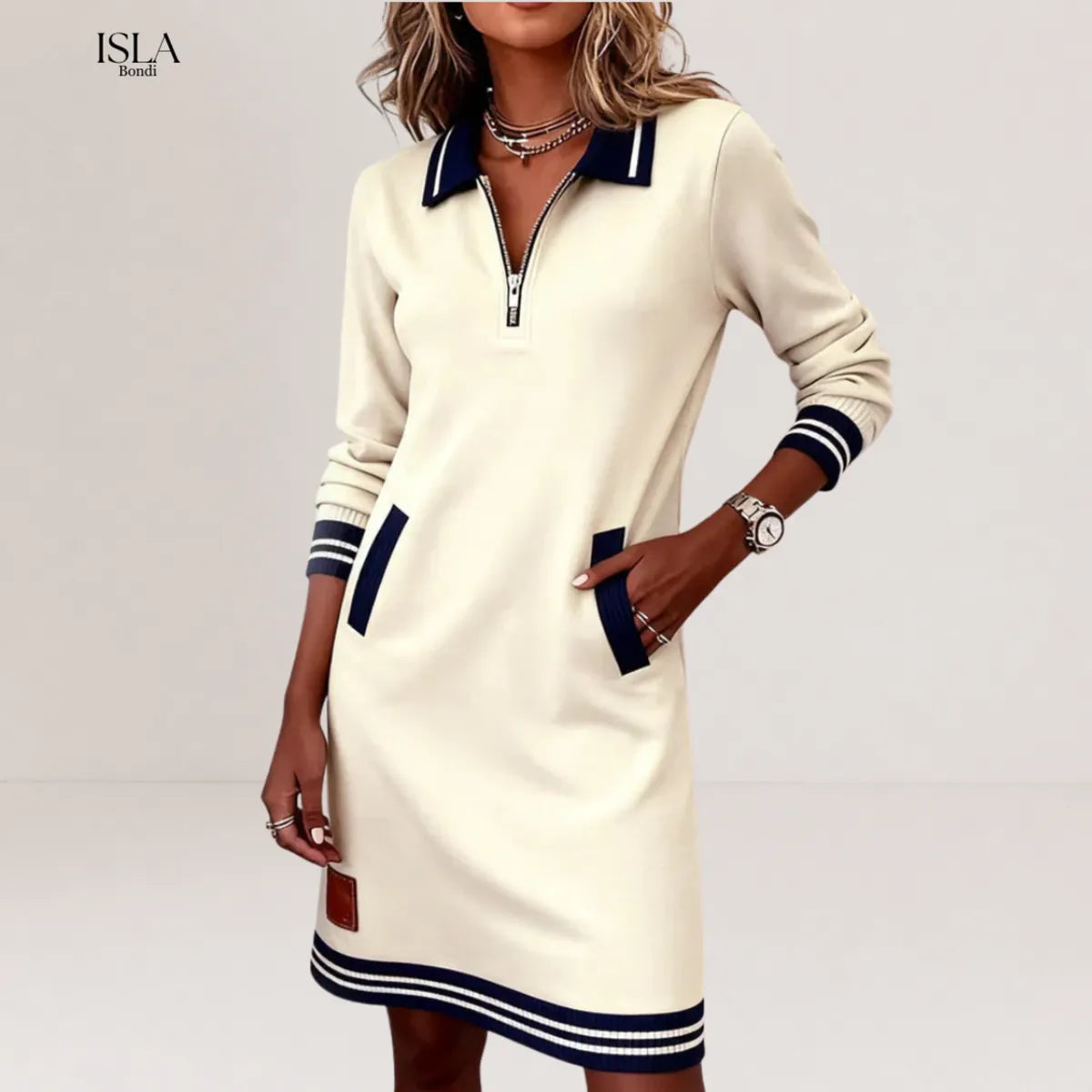 Saylor™ Zip Collar Sweatshirt Dress