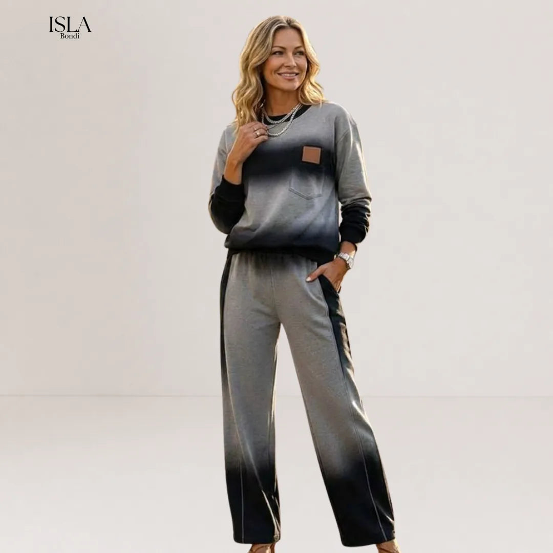 Women's Casual Gradient Top and Pants Set