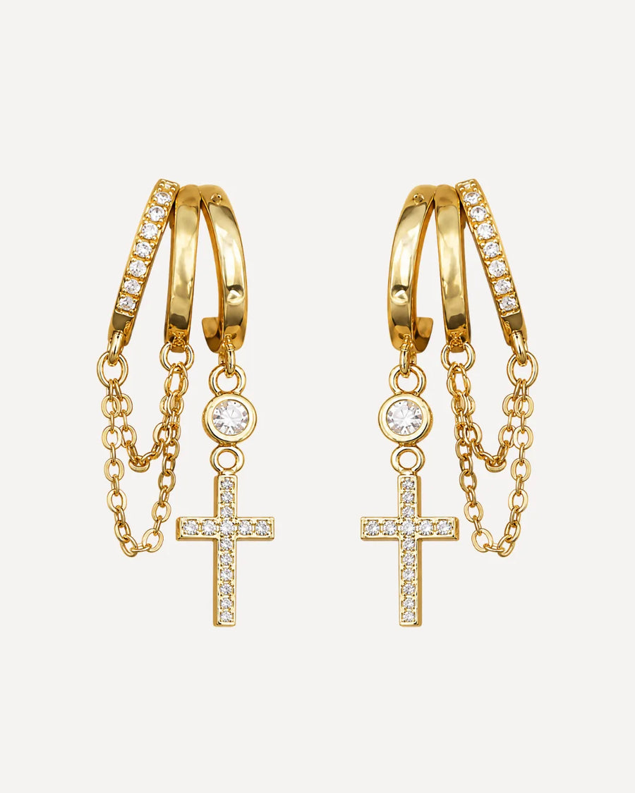 Seraphina Cross Illusion Earrings