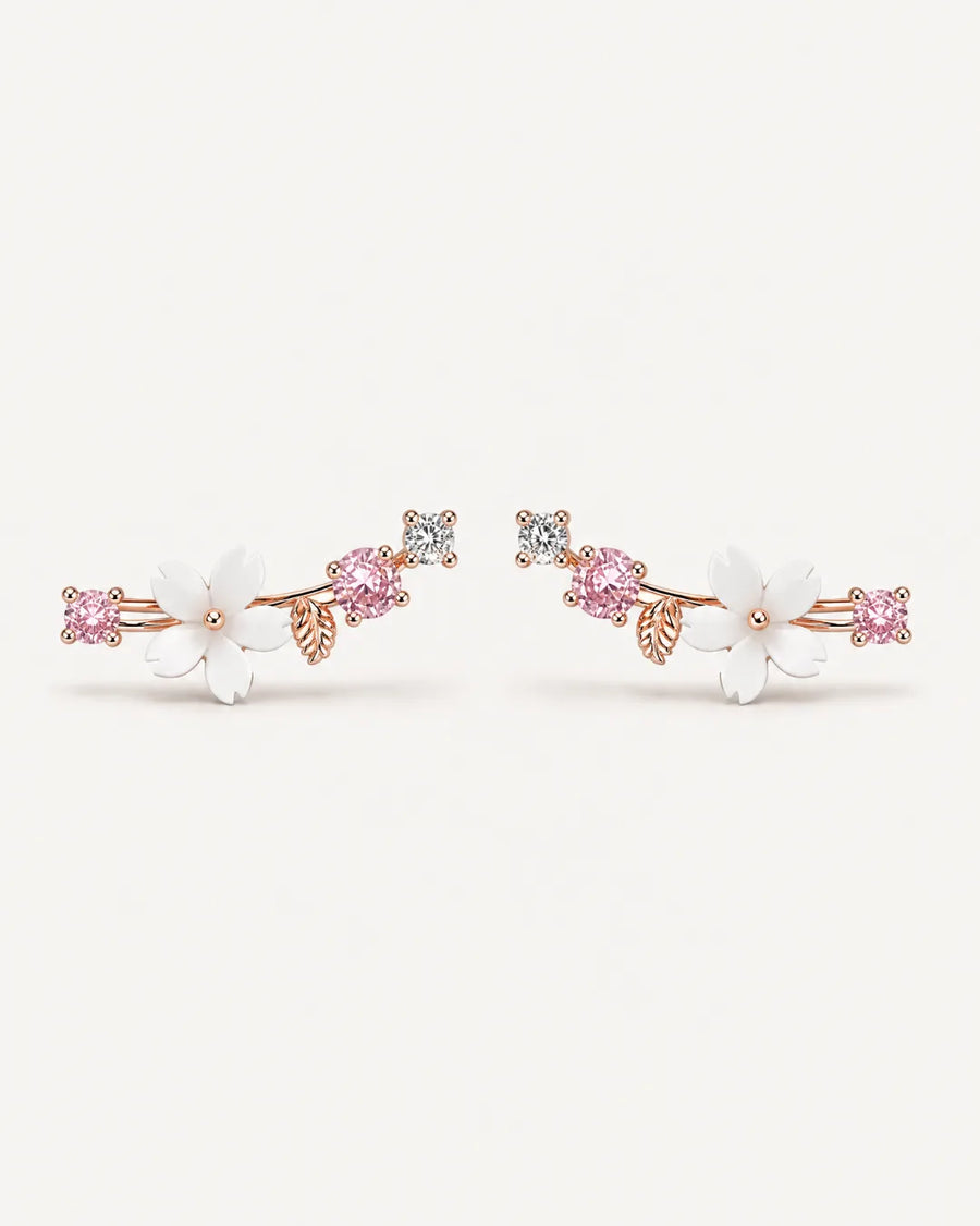 Elodie Floral Ear Climber Earrings Bloom